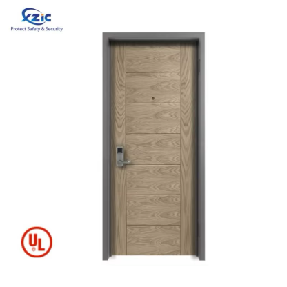Rubber Sealing Ul Firedoor 90 Minutes Fire Wooden Door With Steel Frame