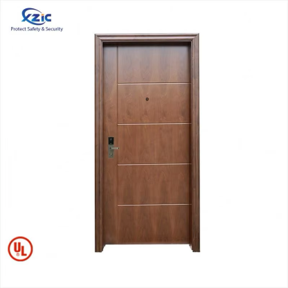 Rubber Sealing Ul Firedoor 90 Minutes Fire Wooden Door With Steel Frame