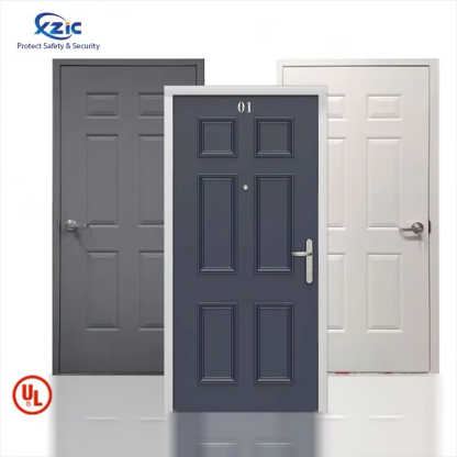 Rubber Sealing Ul Firedoor 90 Minutes Fire Wooden Door With Steel Frame