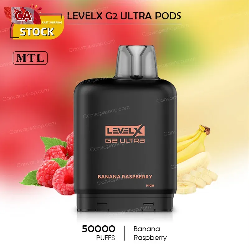 Banana Raspberry - LevelX G2 Ultra Pods - 50000puffs-canvapeshop-Banana Raspberry - LevelX G2 Ultra Pods - 50000puffs