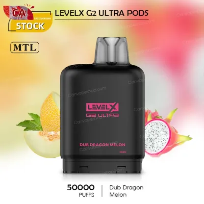 Dub Dragon Melon - LevelX G2 Ultra Pods - 50000puffs-canvapeshop-Dub Dragon Melon - LevelX G2 Ultra Pods - 50000puffs