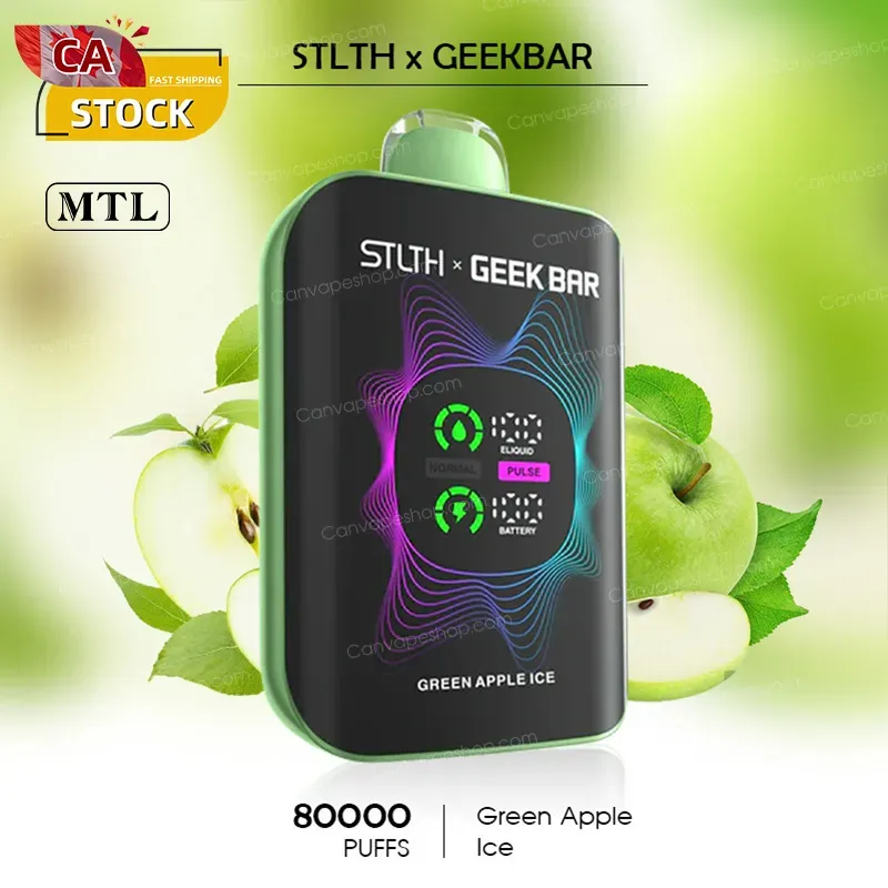 Green Apple  Ice - STLTH x GEEKBAR - 80000puffs-canvapeshop-Green Apple  Ice - STLTH x GEEKBAR - 80000puffs