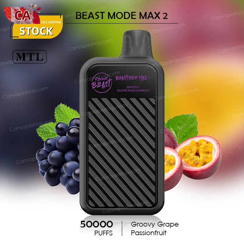 Groovy Grape Passionfruit - Beast Mode Max 2 - 50000puffs-canvapeshop-Groovy Grape Passionfruit - Beast Mode Max 2 - 50000puffs