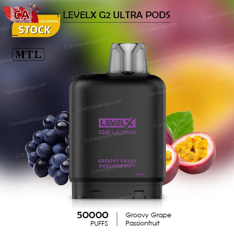 Groovy Grape Passionfruit - LevelX G2 Ultra Pods - 50000puffs-canvapeshop-Groovy Grape Passionfruit - LevelX G2 Ultra Pods - 50000puffs