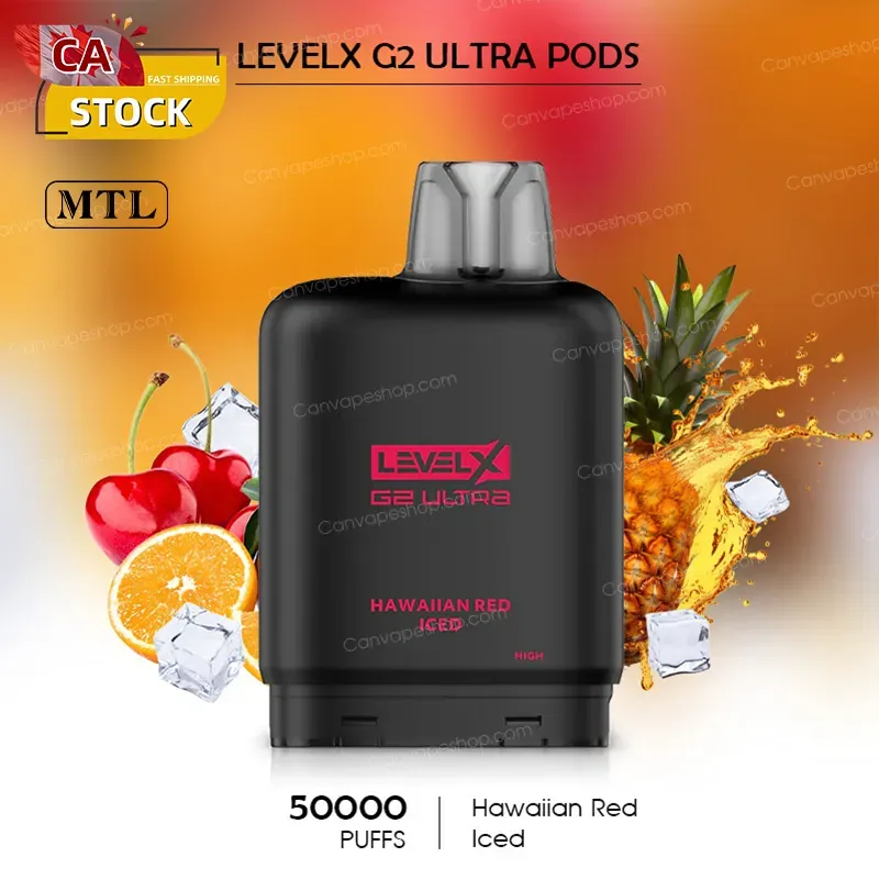 Hawaiian Red Iced - LevelX G2 Ultra Pods - 50000puffs-canvapeshop-Hawaiian Red Iced - LevelX G2 Ultra Pods - 50000puffs
