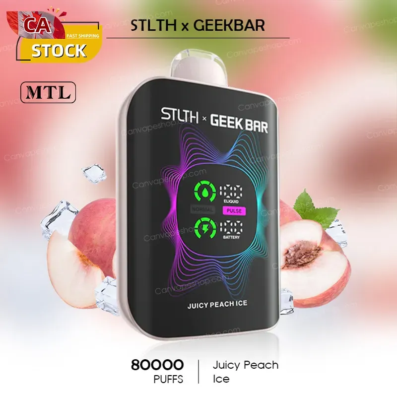 Juicy Peach Ice - STLTH x GEEKBAR - 80000puffs-canvapeshop-Juicy Peach Ice - STLTH x GEEKBAR - 80000puffs