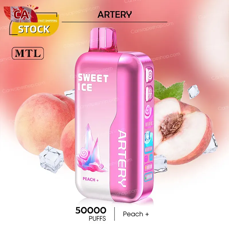 Peach + - Artery CL6 - 50000puffs-canvapeshop-Peach + - Artery CL6 - 50000puffs