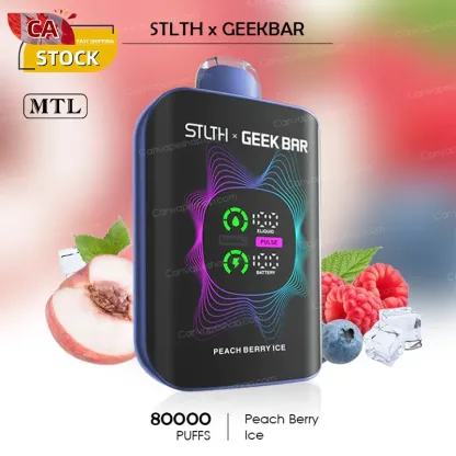 Peach Berry Ice - STLTH x GEEKBAR - 80000puffs-canvapeshop-Peach Berry Ice - STLTH x GEEKBAR - 80000puffs
