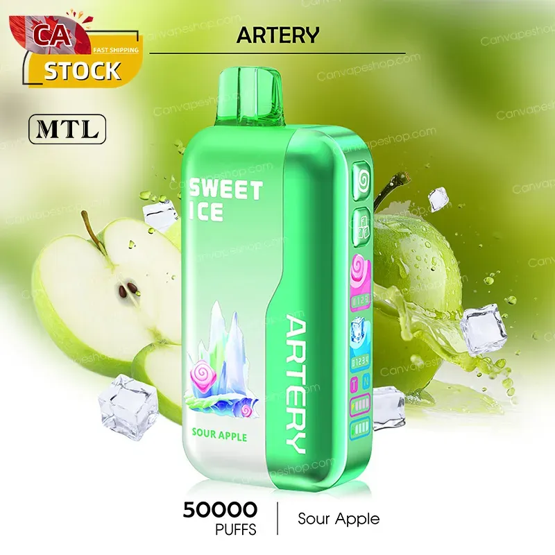 Sour Apple - Artery CL6 - 50000puffs-canvapeshop-Sour Apple - Artery CL6 - 50000puffs
