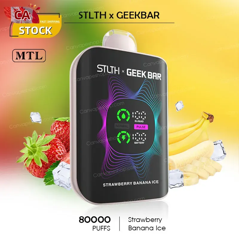 Strawberry Banana Ice - STLTH x GEEKBAR - 80000puffs-canvapeshop-Strawberry Banana Ice - STLTH x GEEKBAR - 80000puffs