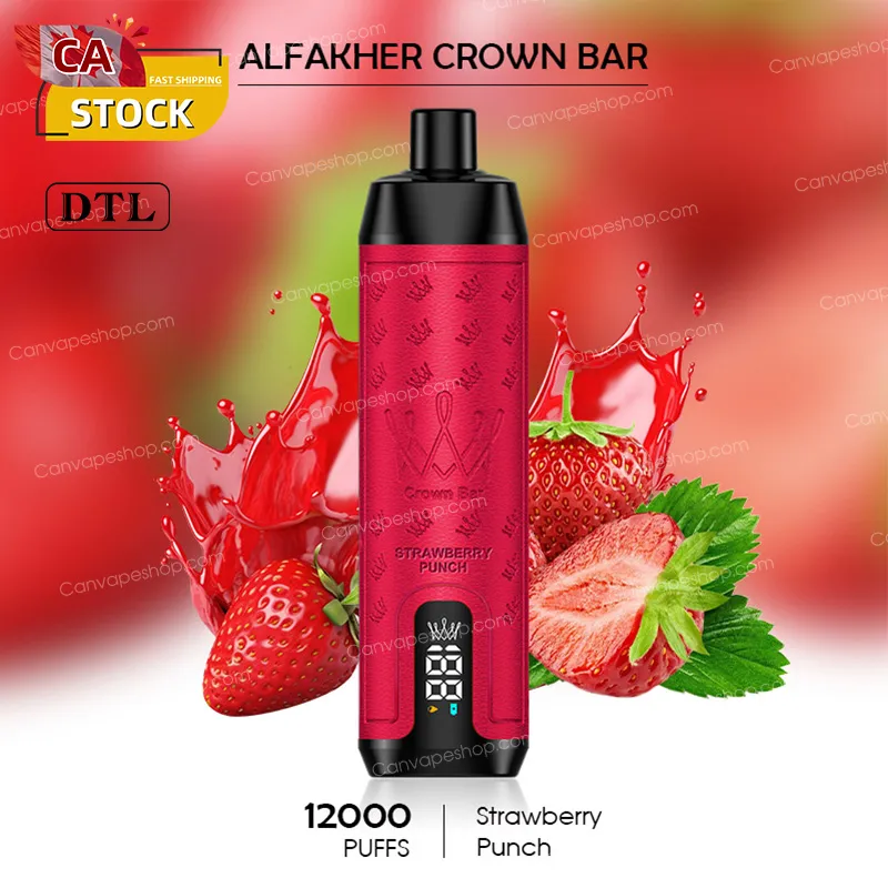 Strawberry Punch - AL FAKHER CROWN BAR - 12000puffs-canvapeshop-Strawberry Punch - AL FAKHER CROWN BAR - 12000puffs