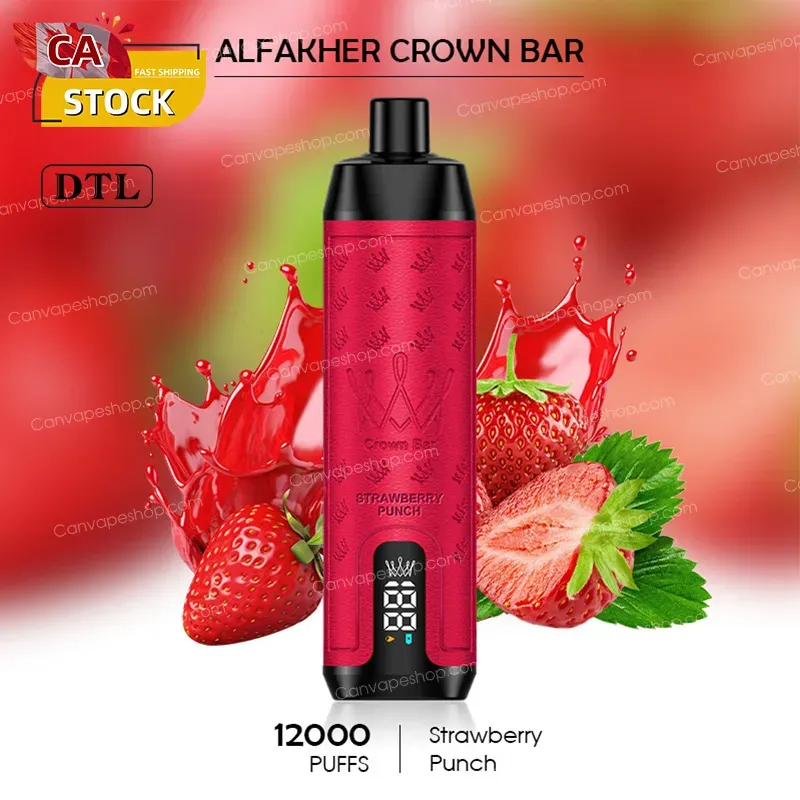 Strawberry Punch - AL FAKHER CROWN BAR - 12000puffs-canvapeshop-Strawberry Punch - AL FAKHER CROWN BAR - 12000puffs