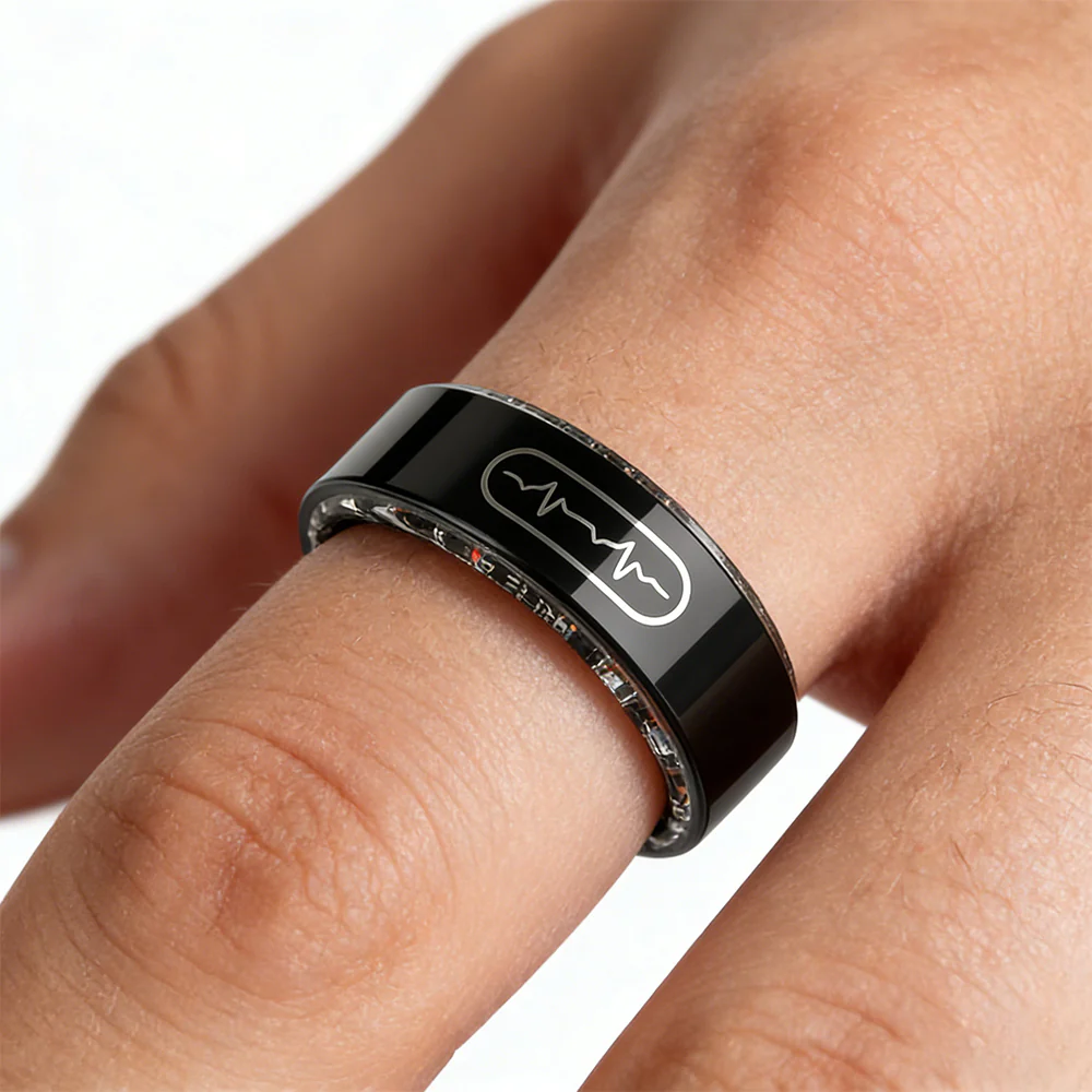 Bague intelligente ECG Gen 8 avec suivi de l’oxygène sanguin, du sommeil et de l’activité | Tailles 7–13