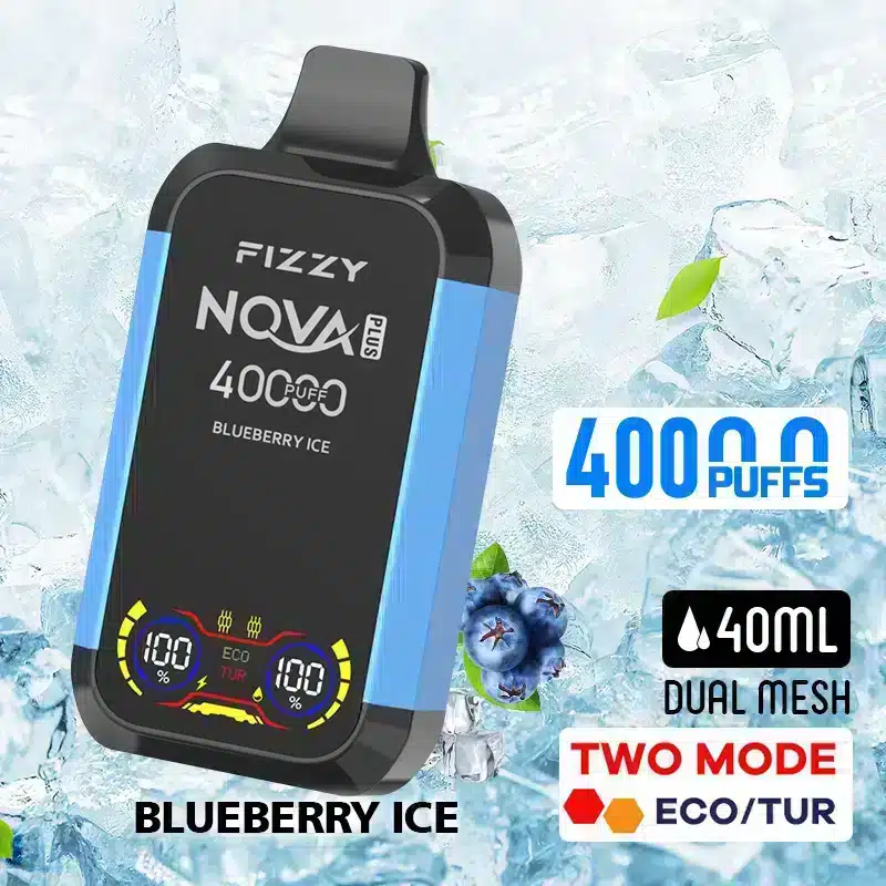Fizzy Nova Plus Blueberry Ice – 40000 Puffs Disposable Vape