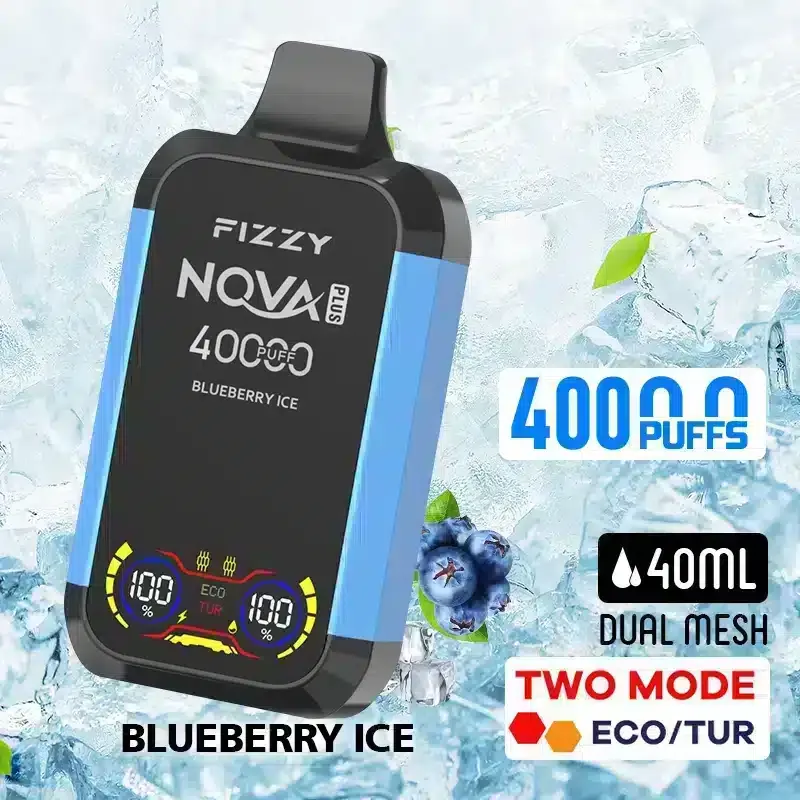 Fizzy Nova Plus Blueberry Ice – 40000 Puffs Disposable Vape