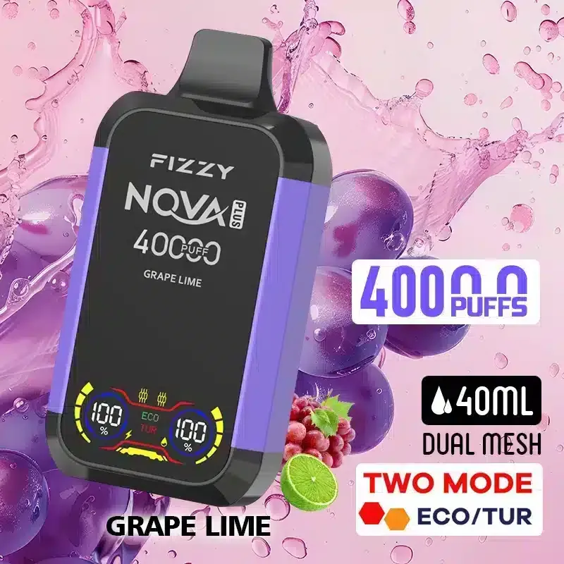 Fizzy Nova Plus Grape Lime – 40000 Puffs Disposable Vape