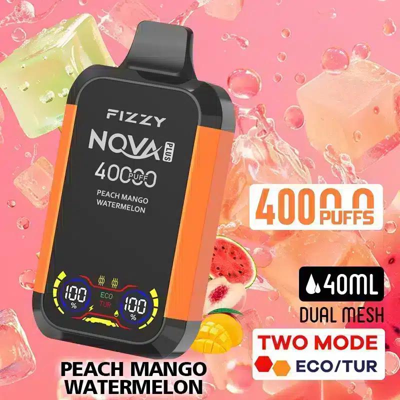 Fizzy Nova Plus Peach Mango Watermelon – 40000 Puffs Disposable Vape