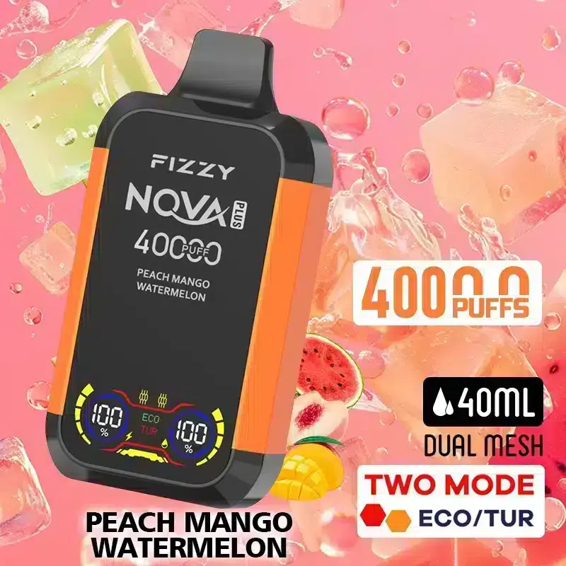 Fizzy Nova Plus Peach Mango Watermelon – 40000 Puffs Disposable Vape