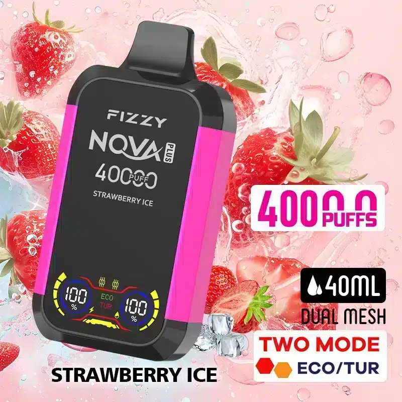 Fizzy Nova Plus Strawberry Ice – 40000 Puffs Disposable Vape