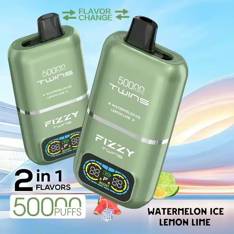 Fizzy Twins Watermelon Ice & Lemon Lime – 50000 Puffs Disposable Vape