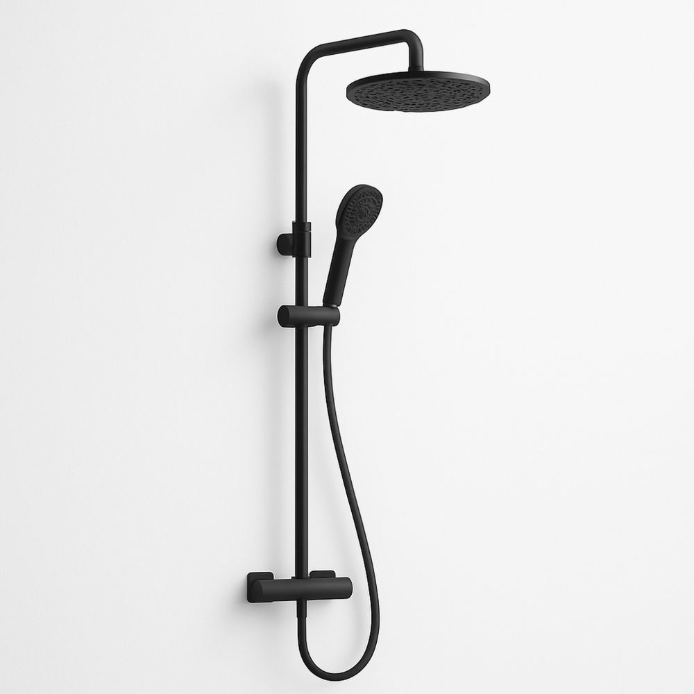 Sadesuihkujärjestelmä musta teräs 105 cm