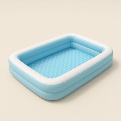 Suorakulmainen PVC-uima-allas sininen ja valkoinen 262x175x56 cm