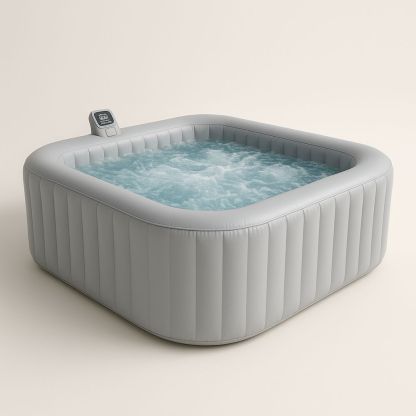 PVC-puhallettava poreallas neliönmuotoinen harmaa 185x185cm