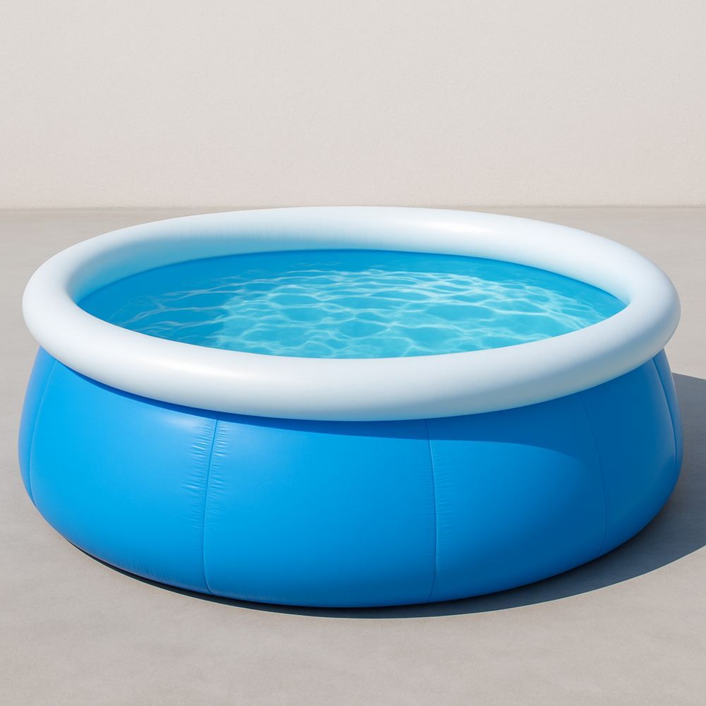 Puhallettava pyöreä allas PVC sininen valkoinen 305 cm