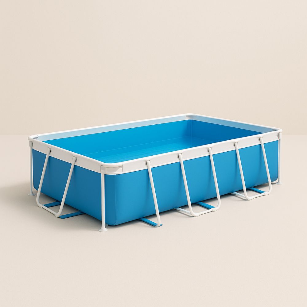 PVC-teräksinen suorakulmainen ulkouima-allas, sininen, 300x200x75 cm