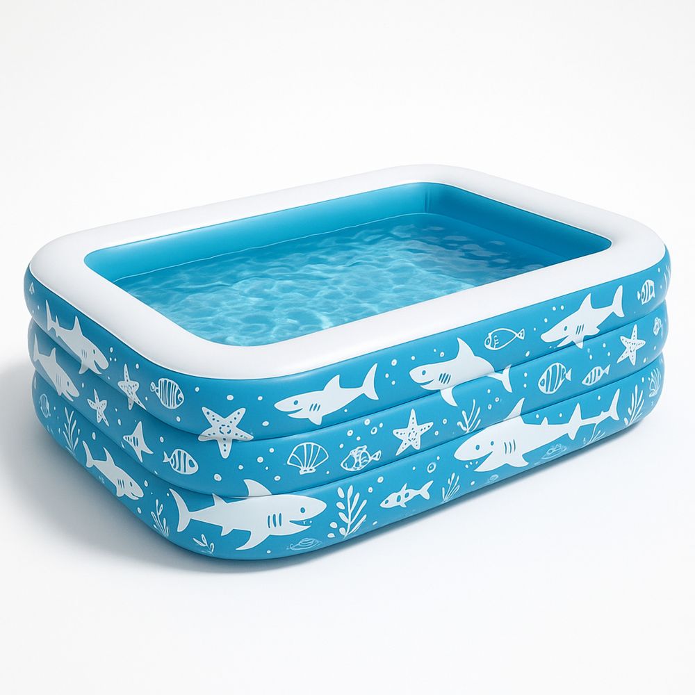 Sininen lasten PVC-uima-allas, mitat 262 x 175 x 56 cm