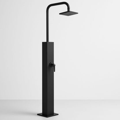 Ulkosuihku Ruostumaton Teräs Musta 220cm