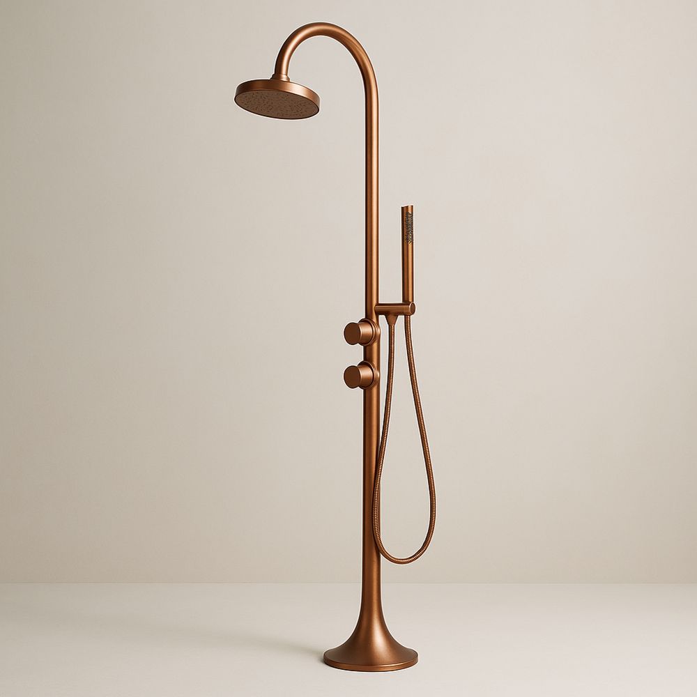 Lattiaseisova kuparinen suihkuhana