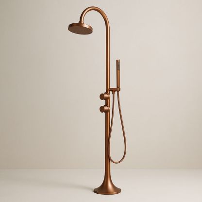 Lattiaseisova kuparinen suihkuhana