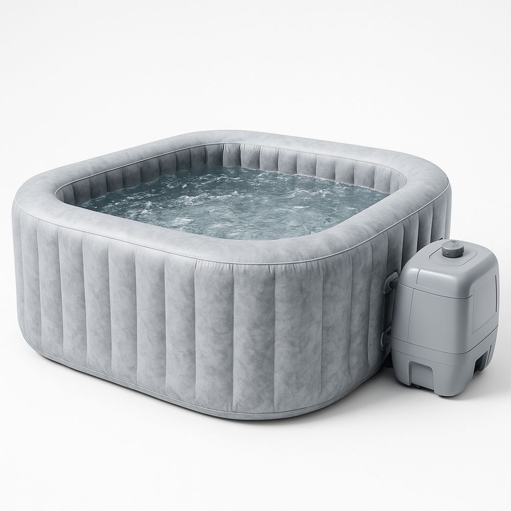 Ilmatäytteinen PVC-kylpyamme harmaa 185cm x 185cm x 65cm