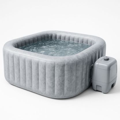 Ilmatäytteinen PVC-kylpyamme harmaa 185cm x 185cm x 65cm