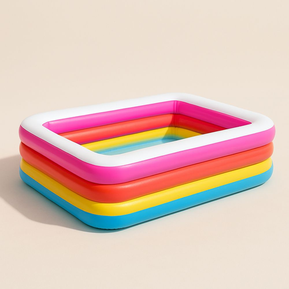 Lasten PVC-uima-allas Valkoinen/Vaaleanpunainen/Oranssi/Keltainen/Sininen 262x175x56 cm