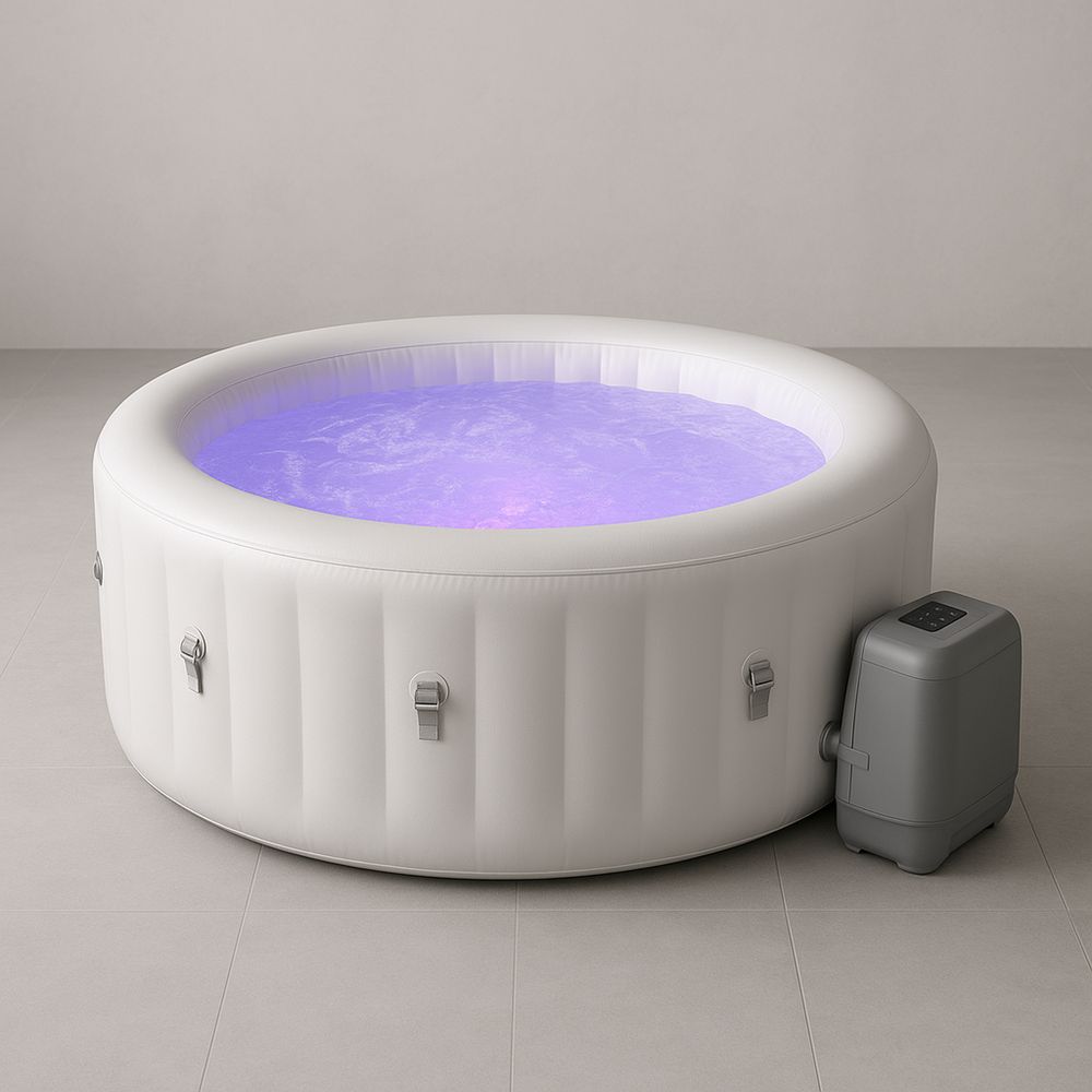 Ilmatäytteinen Poreallas PVC Valkoinen Ø180 cm