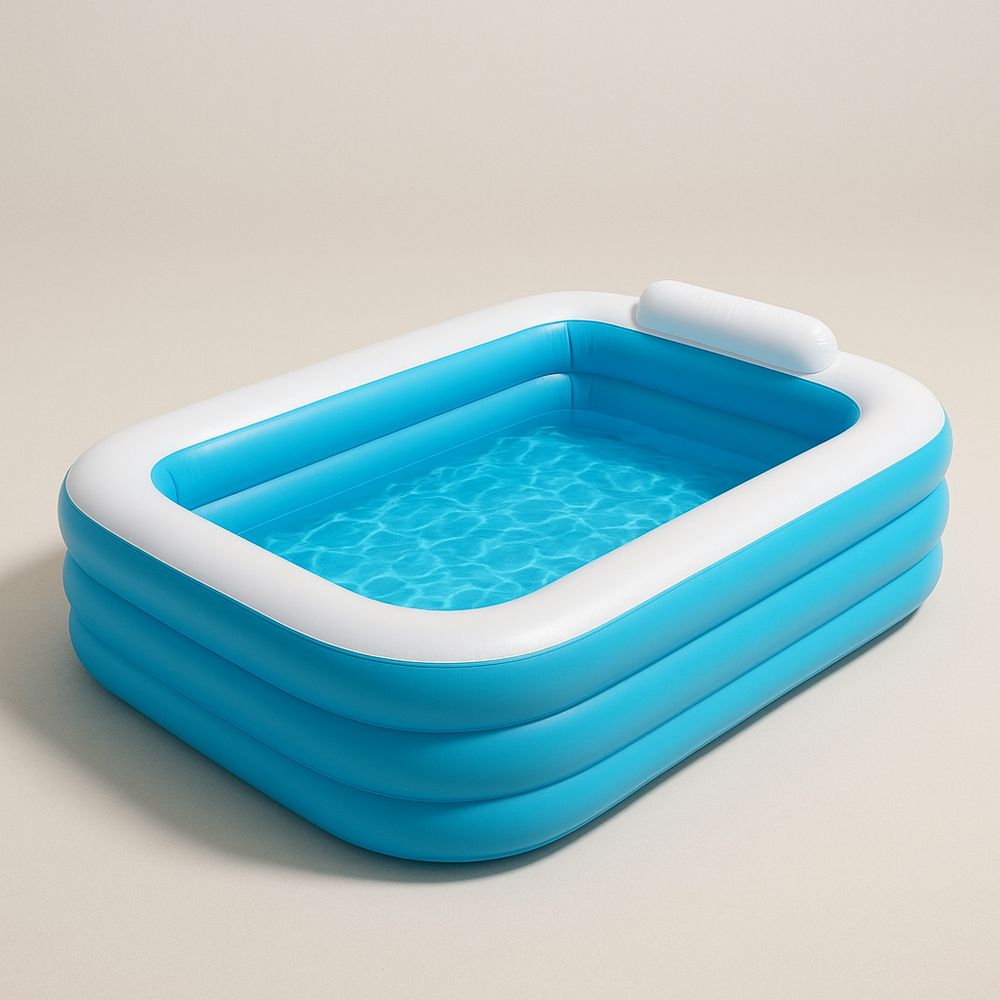 PVC suorakaide uima-allas sininen ja valkoinen 262cm x 175cm x 56cm