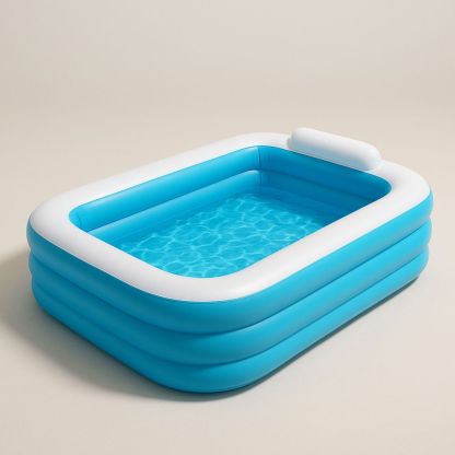 PVC suorakaide uima-allas sininen ja valkoinen 262cm x 175cm x 56cm