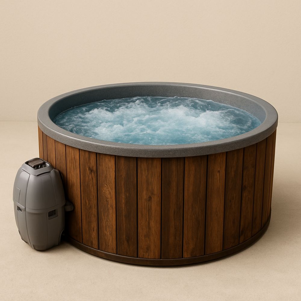 Pyöreä Poreallas Komposiitti/Puu 150x70cm