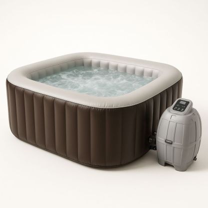 Neliönmuotoinen ilmaporeallas PVC Ruskea/Beige 196 cm