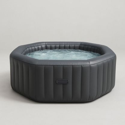 Kahdeksankulmainen Ilmatäytteinen Poreallas PVC Tummanharmaa 180 cm