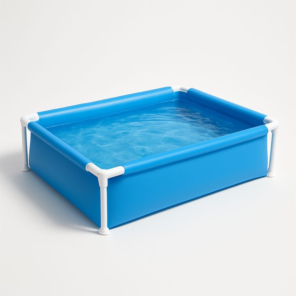 Lasten suorakulmainen uima-allas PVC sininen 122x84x25 cm