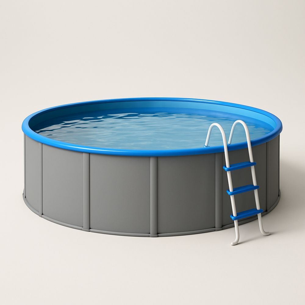 Pyöreä uima-allas galvanoitu teräs PVC sininen/harmaa 450cm x 90cm