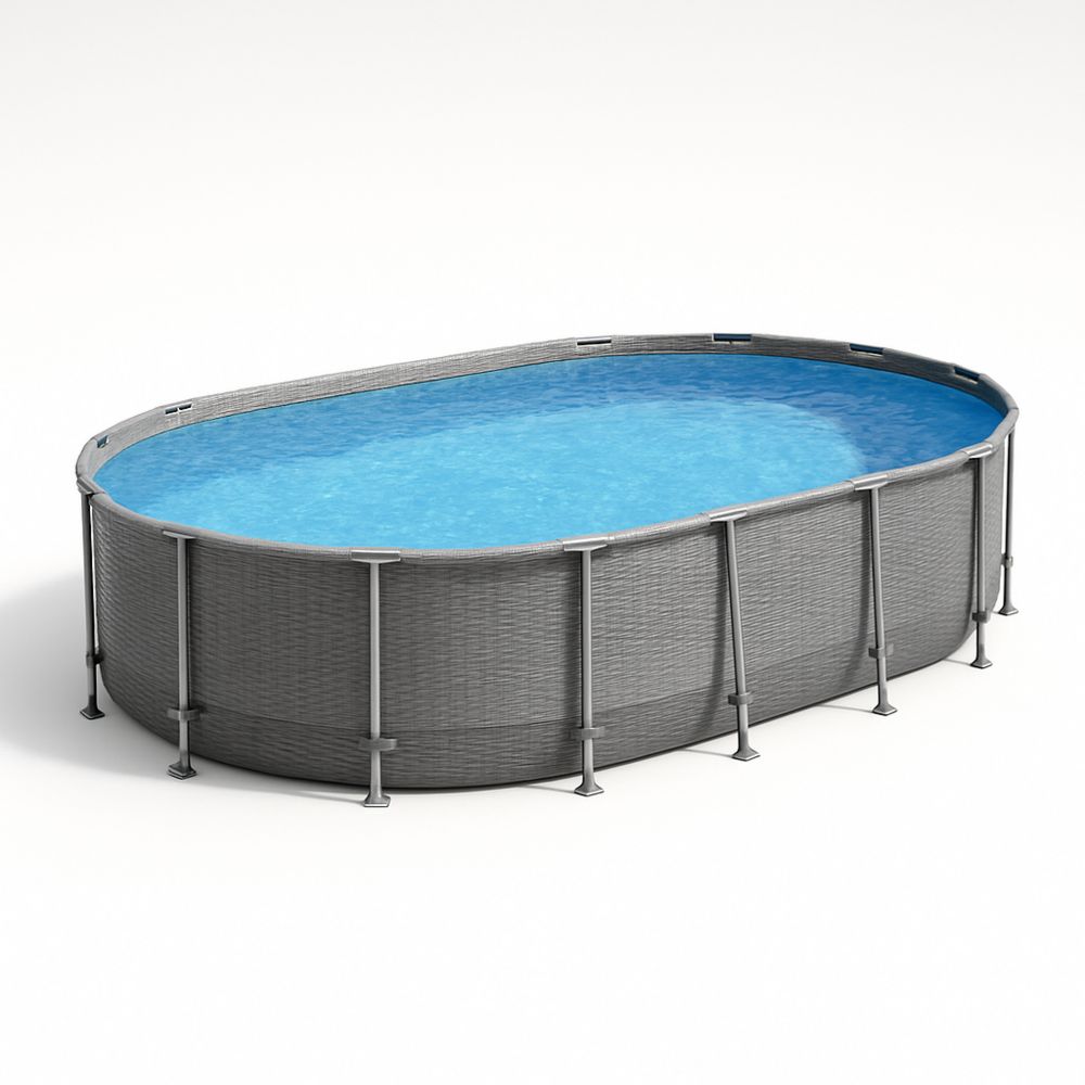 Soikea Polyeteeniallas Teräsrungolla 640x274x132 cm Harmaa