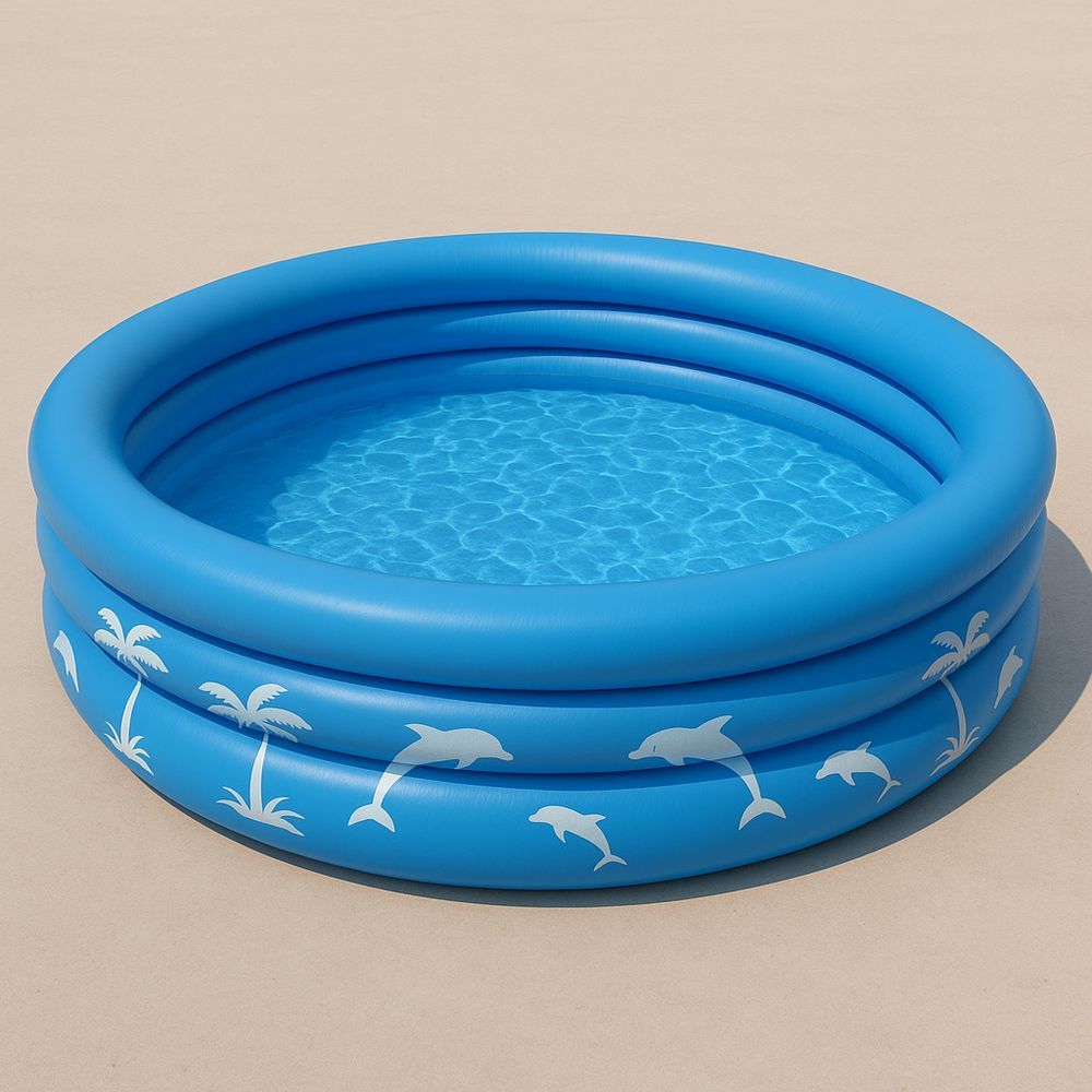 Lasten sininen pyöreä PVC-uima-allas, delfiinikuvio, 150x30 cm