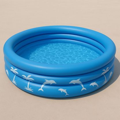 Lasten sininen pyöreä PVC-uima-allas, delfiinikuvio, 150x30 cm