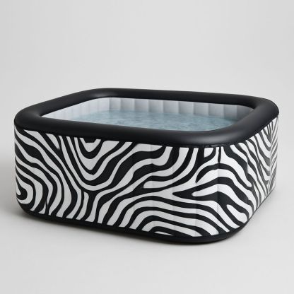 Ilmatäytteinen PVC-kylpyamme seepra-kuviointi 200cm x 200cm x 75cm