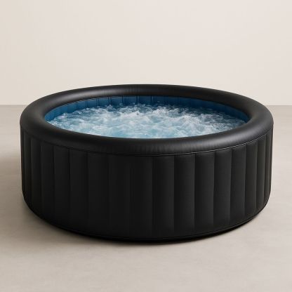 Pyöreä PVC puhallettava poreallas musta Ø 180 cm