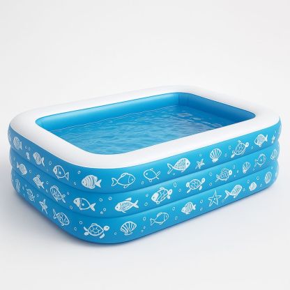 Sininen suorakulmainen PVC-uima-allas 262x175x51 cm